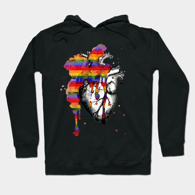 gay pride flag heart explode Hoodie by loulousworld